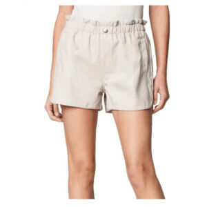 Blank NYC Women's Vegan Leather Scalloped Hem Track Shorts Size 28 NWT